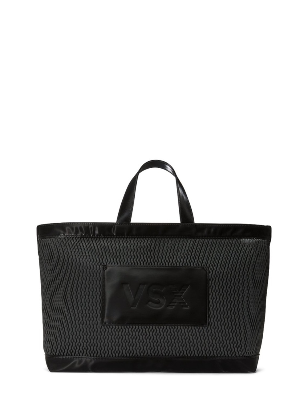 Victoria Secret Tote Bag Black Mesh Gym Bag Zip Closure Shoulder